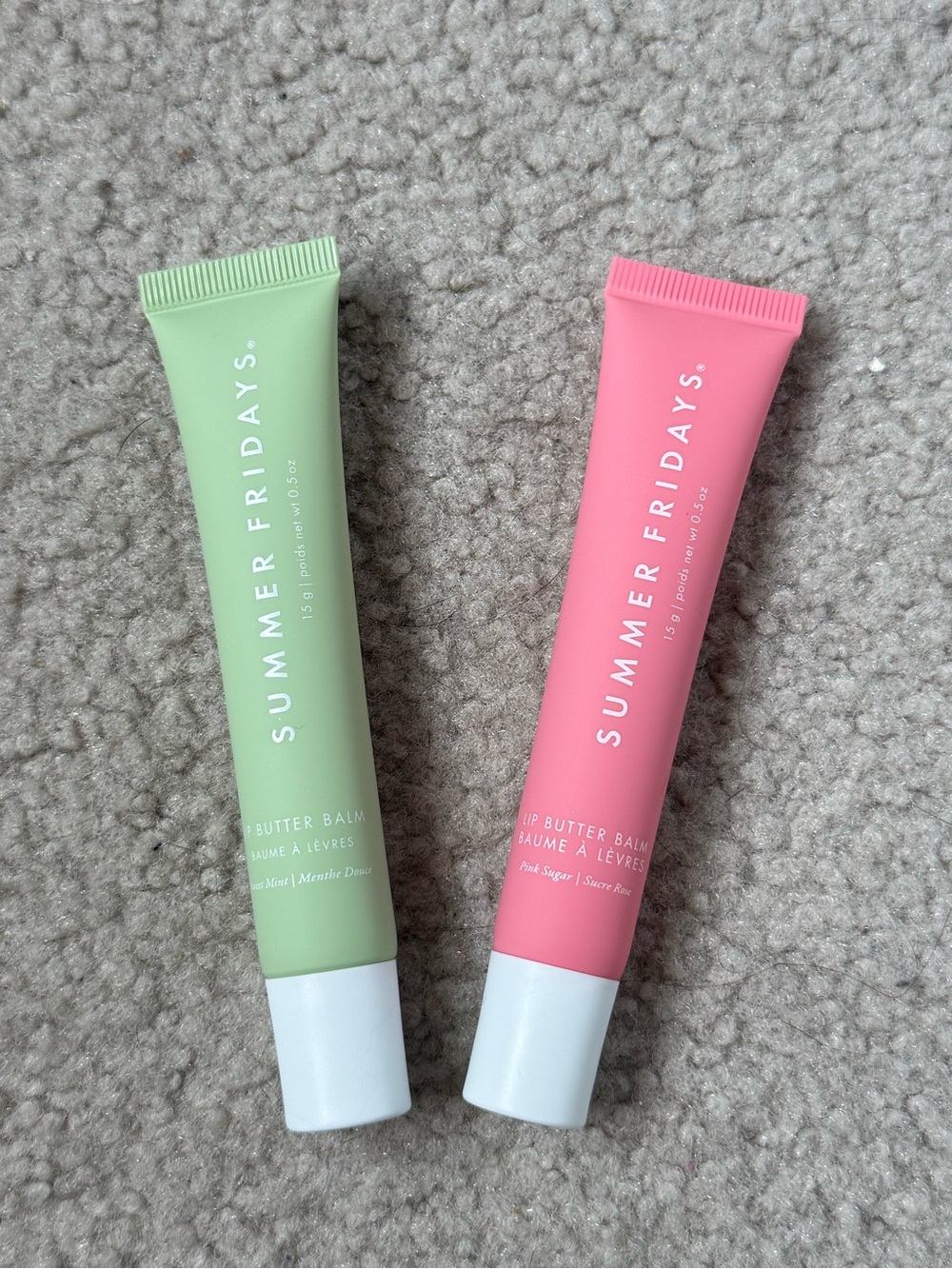 Summer Fridays Lip Butter Balm Duo — Pink Sugar & Mint Green - $25 each
